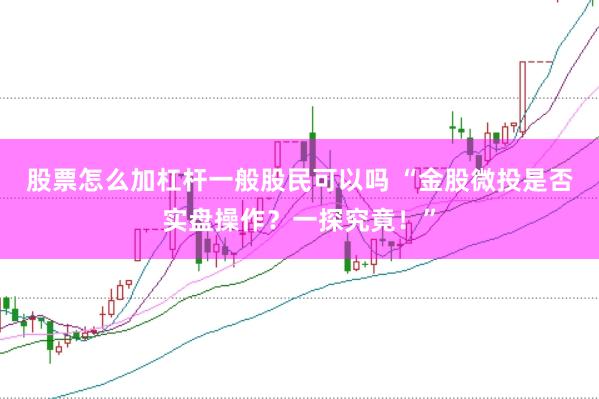股票怎么加杠杆一般股民可以吗 “金股微投是否实盘操作？一探究竟！”